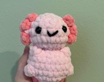 Crochet Axolotl Plush, Fluffy Amigurumi Plush Axolotl