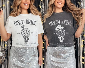 Custom Last Disco Bachelorette Party Shirt - Bride To Be & Bridesmaid Matching T-Shirts, Personalized Gift