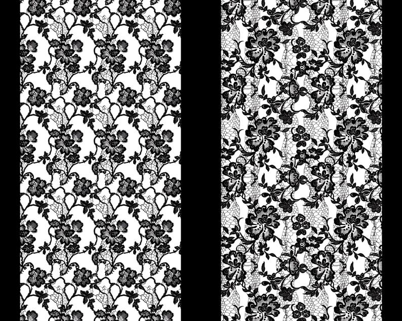 Chic Black Floral Lace Digital Paper | Seamless Pattern | 3600 x 3600 Pixels | High-Resolution 300 DPI for Crafting, Scrapbooking, & Design image 4