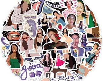 56pcs Olivia Rodrigo Sticker Pack | Waterproof Laptop Phone Decals
