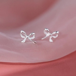 Sterling Silver Bow Coquette Earrings