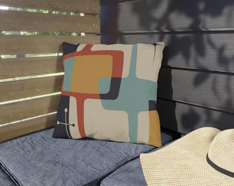 Mid Mod Outdoor Pillow- Throw Pillow Case Atomic Age  Mid Century Modern,1950s, 1960s