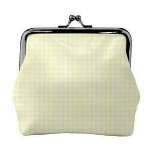 Retro Gingham Check Coin Purse Bag - Vegan Leather Groovy Retro Change Purse