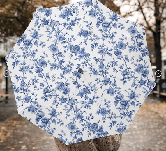 Toile De Jouy Umbrella, Mid Century Modern Rain Umbrella