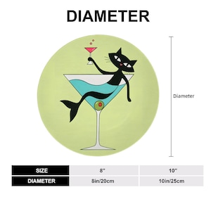 MCM Atomic Cat Martini Glass Decorative Plate