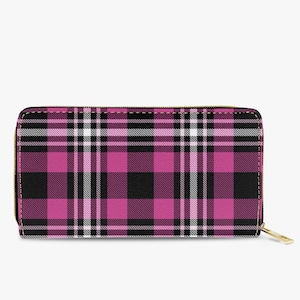 Cartera retro a cuadros de cuadros - Embrague retro groovy de cuero vegano