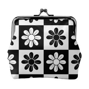 Retro Gingham Check Coin Purse Bag - Vegan Leather Groovy Retro Change Purse