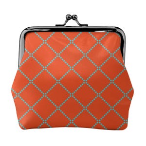 Retro 1970s Check Coin Purse Bag - Vegan Leather Groovy Retro Change Purse