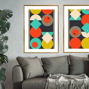 Mid-Century Modern Fine Art Posters Set of 2