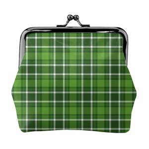Retro Gingham Check Coin Purse Bag - Vegan Leather Groovy Retro Change Purse