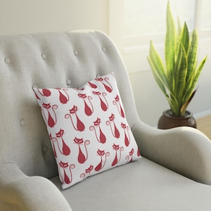 Mid Mod Retro Pillow with Insert- Throw Pillow Case Atomic Age  Mid Century Modern,1950s, 1960s