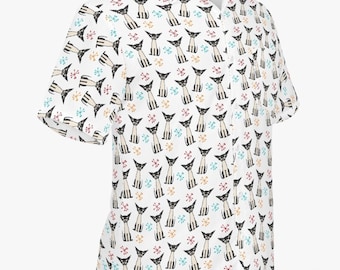 MCM Atomic Dog Button Shirt- Casual Short Sleeve Dress Shirt
