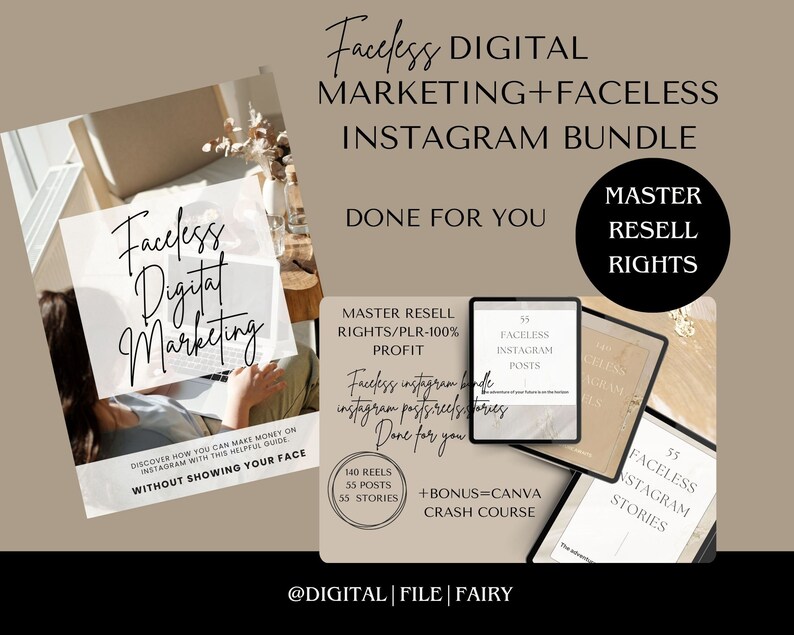 Done for You FACELESS Digital Marketing Guide Bundle With Master Resell ...
