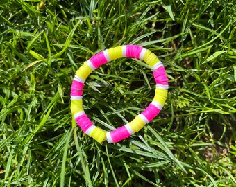 Pink Lemonade -clay bead themed bracelet-