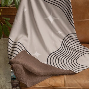 Cozy Chic: Bohemian-Inspired Line Throw Blanket, Cute Throw Blanket, Boho Throw Blanket, Aesthetic Blanket