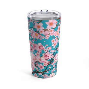 Sakura Japanese Cherry Blossom Tumbler- 20oz Tumbler, Dried Cherry Blossom, Gift For Her