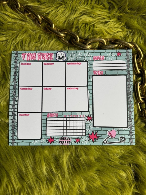 Weekly Planner Creepy Cute Goal Setting Planner ADHD Friendly