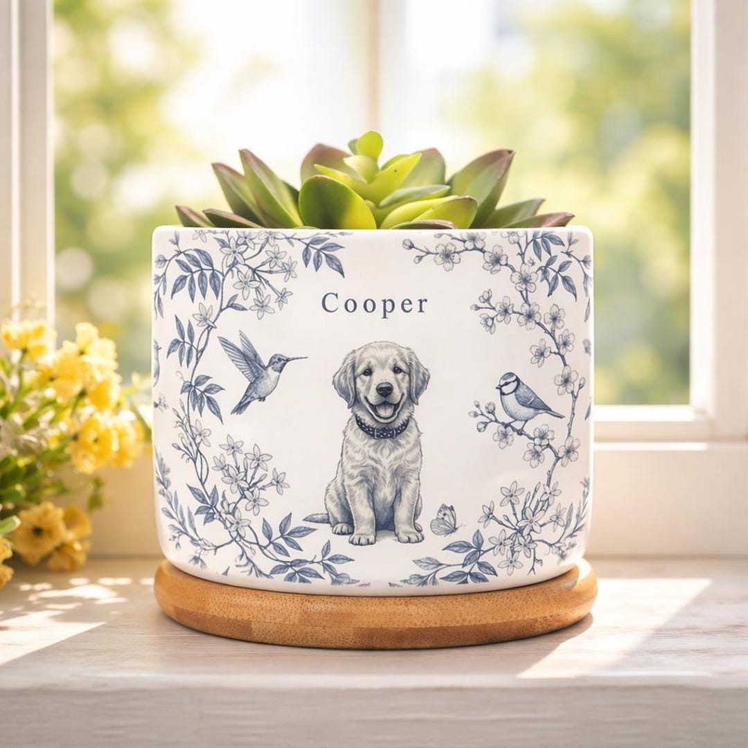 Personalized Dog Planter Pot, Custom Puppy Flower Pot, Pet Lover Gift ...