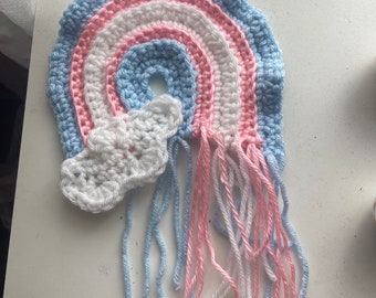 Transgender Flag Colors Crochet Rainbow