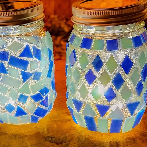 Twinkly Mosaic Lanterns, solar powered, UV enhanced