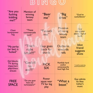 Cartes de bingo hilarantes pour femmes du Super Bowl LVIII (12)