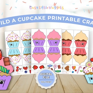Cupcakes Printable Craft Activity for Kids, Cupcake Craft, Kids ...