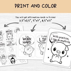 Affirmation Coloring, Affirmation Cards For Kids Printable, Mindfulness Coloring, Kids Affirm Cards, Positivity Cards, Coloring Cards, Printable Craft Activity For Kids, Kids Printable Craft Template, Spring Craft, Homeschool, Teachers Resources