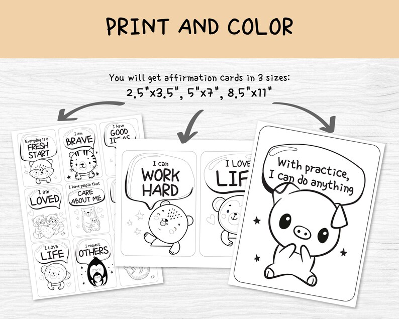 Affirmation Coloring, Affirmation Cards For Kids Printable, Mindfulness Coloring, Kids Affirm Cards, Positivity Cards, Coloring Cards, Printable Craft Activity For Kids, Kids Printable Craft Template, Spring Craft, Homeschool, Teachers Resources