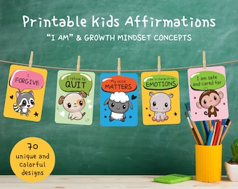 Affirmationskarten für Kinder, positive Affirmationskarten, druckbare Affirmationskarten, Ermutigungskarten, Kinder Affirmationen, Kid Affirm Karte