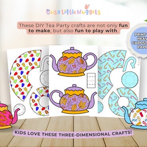 DIY Tea Party Printable Craft, DIY Craft Kid Activity, DIY Craft Adult ...