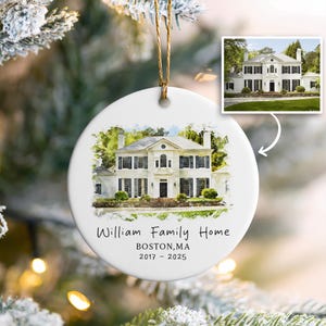 Personalized Watercolor House Ornament, Custom New Home Christmas ...