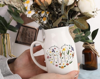 Custom Grandma&#39;s Garden Flower Vase, Personalized Birth Flower Grandkid Flower Vase, Gift with Kids names, Grandma Gift, Mothers Day Gifts