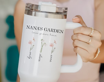 Personalized Mothers Day Gifts for Grandma, Custom Nana Garden with Birth Month Flower, Gifts for Mom, Mimi