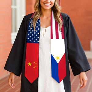 Estola de graduación mexicana personalizada, Faja de graduación personalizada de El Salvador, Estola de Graduación, Promoción de 2025 imagen 2