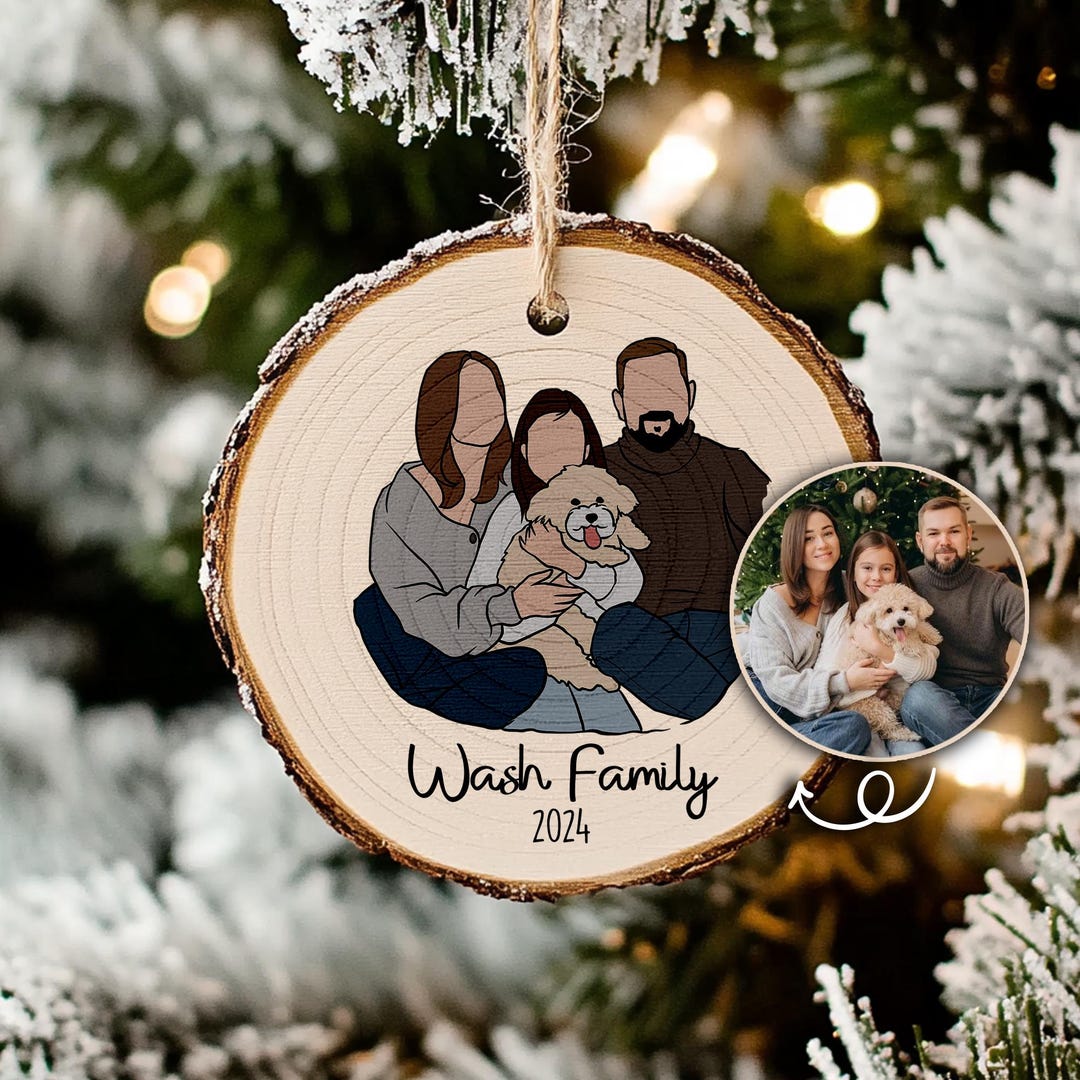 Custom Family Portrait Faceless Christmas Ornament, Personalized Family Picture Wooden Gifts, 2024 Housewarming Gift - Etsy Japan