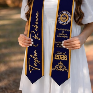 Embroidered College Logo Graduation Stole, Custom Embroidery University ...