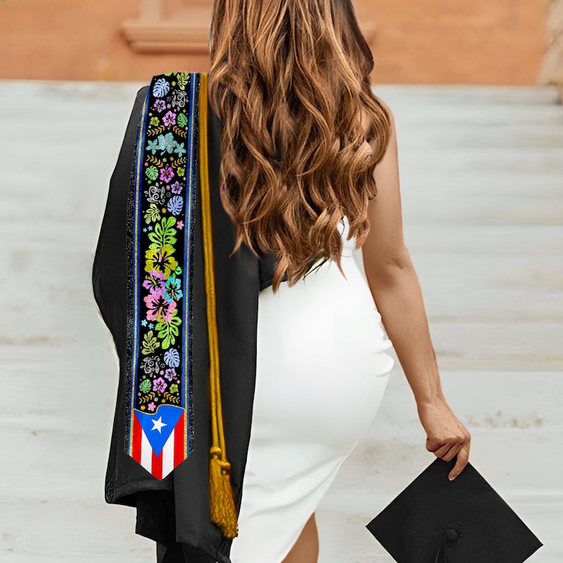 Puerto Rican Graduation Custom Dominican Republic Graduation Stole, Personalized Puerto Rico ...