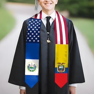 Estola de graduación mexicana personalizada, Faja de graduación personalizada de El Salvador, Estola de Graduación, Promoción de 2025 imagen 8