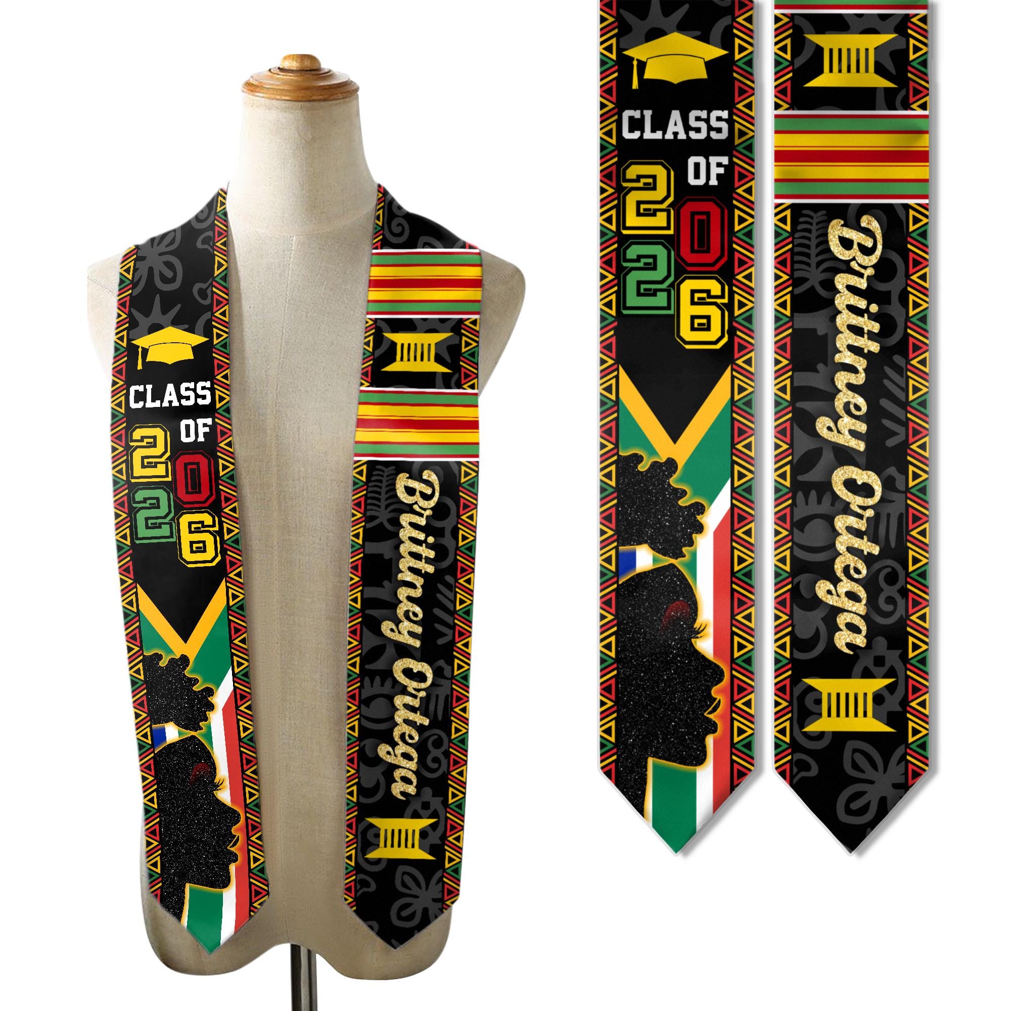 Custom South Africa Graduation Stole, Personalized Kente Graduation ...