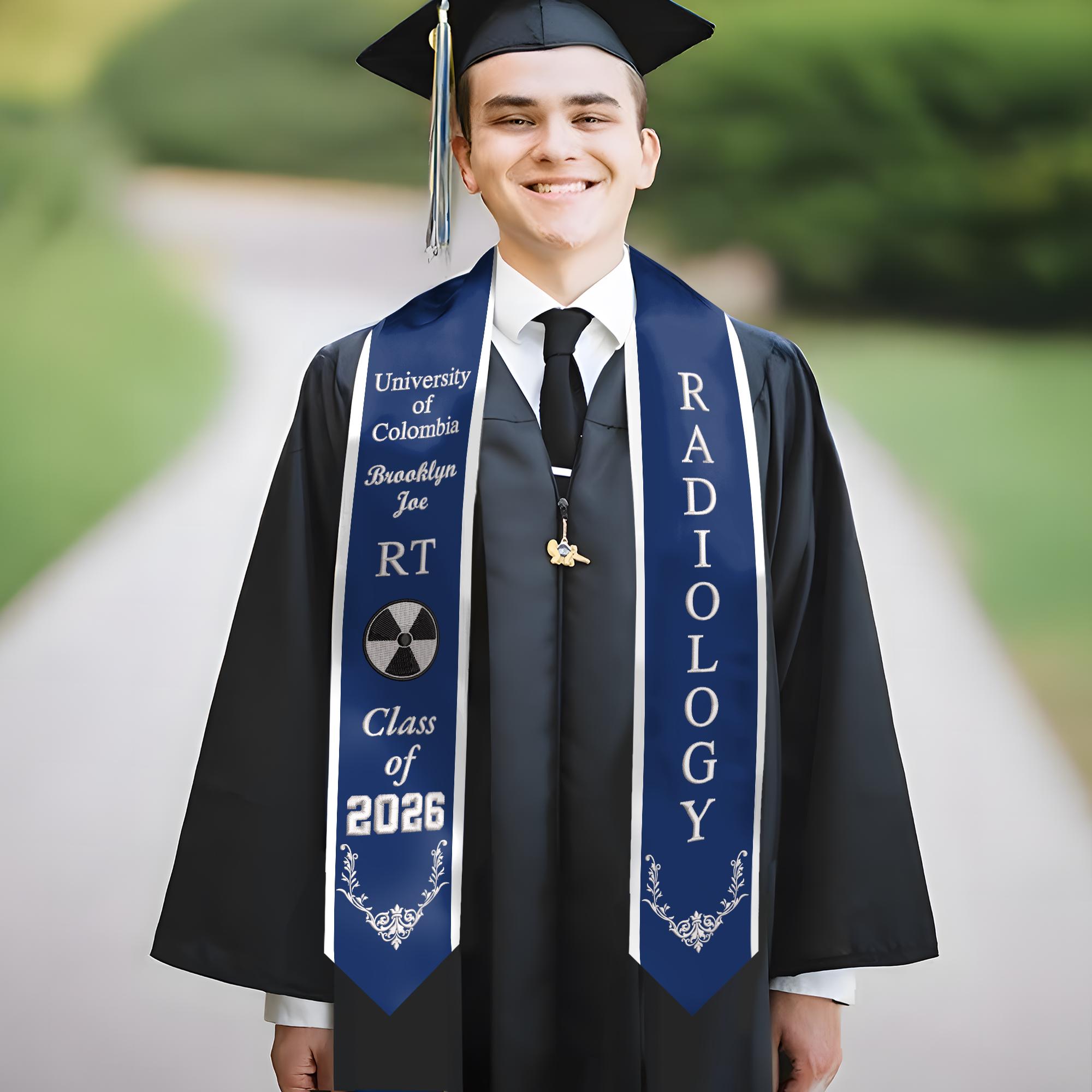 Rt Program Graduate Embroidered RT Radiology Graduation Stole, Personalized Radiologic Tech ...