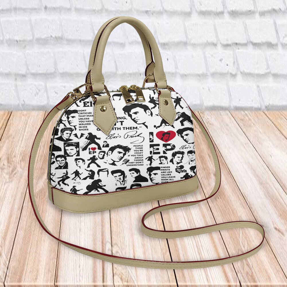 Elvis Presley Leather Shell Bag, Elvis Presley Handbag, Elvis Presley Bag