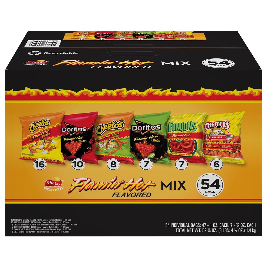 Frito Lay Flamin Hot Mix Variety Pack 54 Counts 14kg Etsy