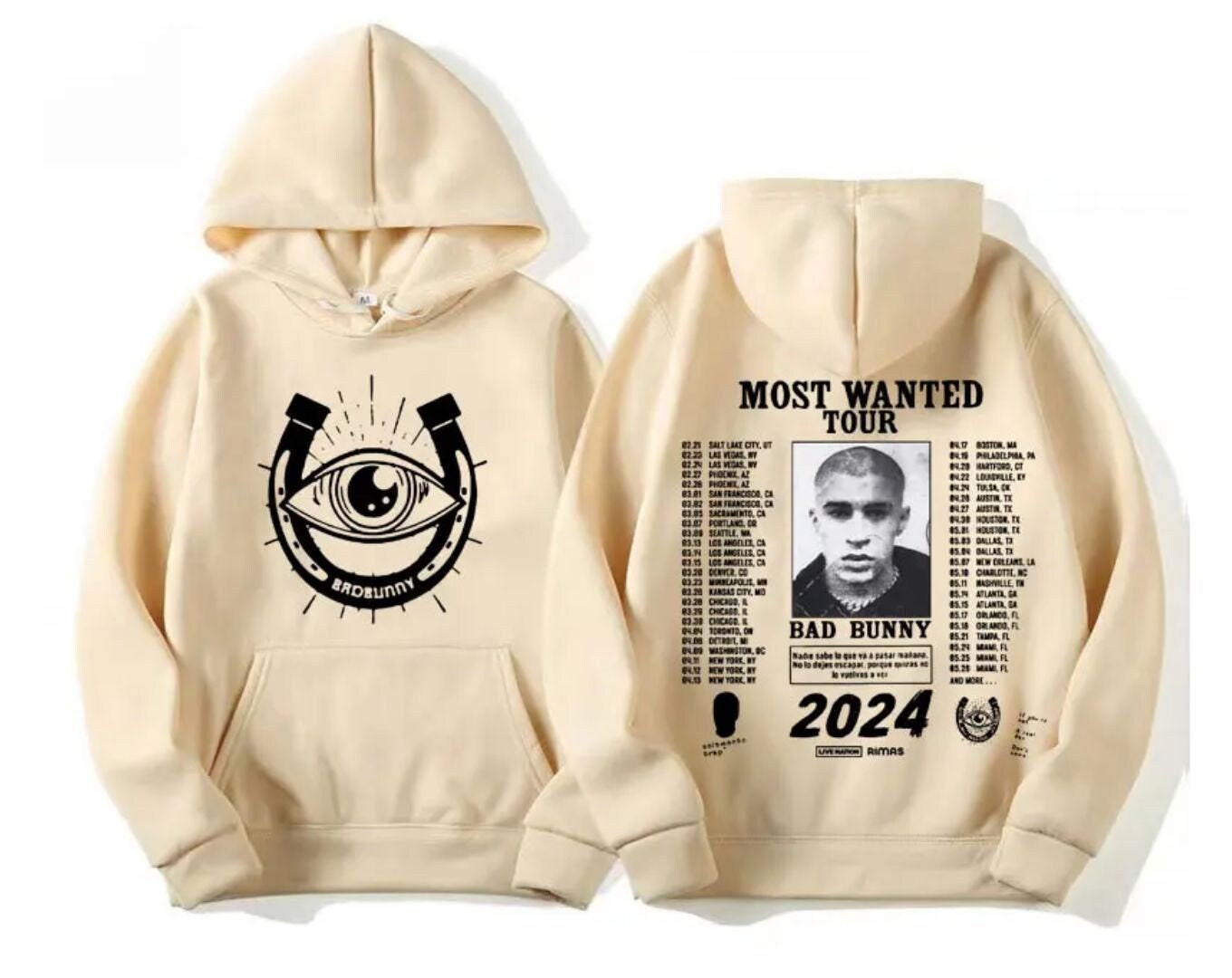 Oversized Hoodie Bad Bunny 2024 Most Wanted Tour
