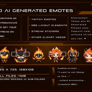 20 émoticônes statiques sur Twitch - Je veux faire flamber les choses, vol 1