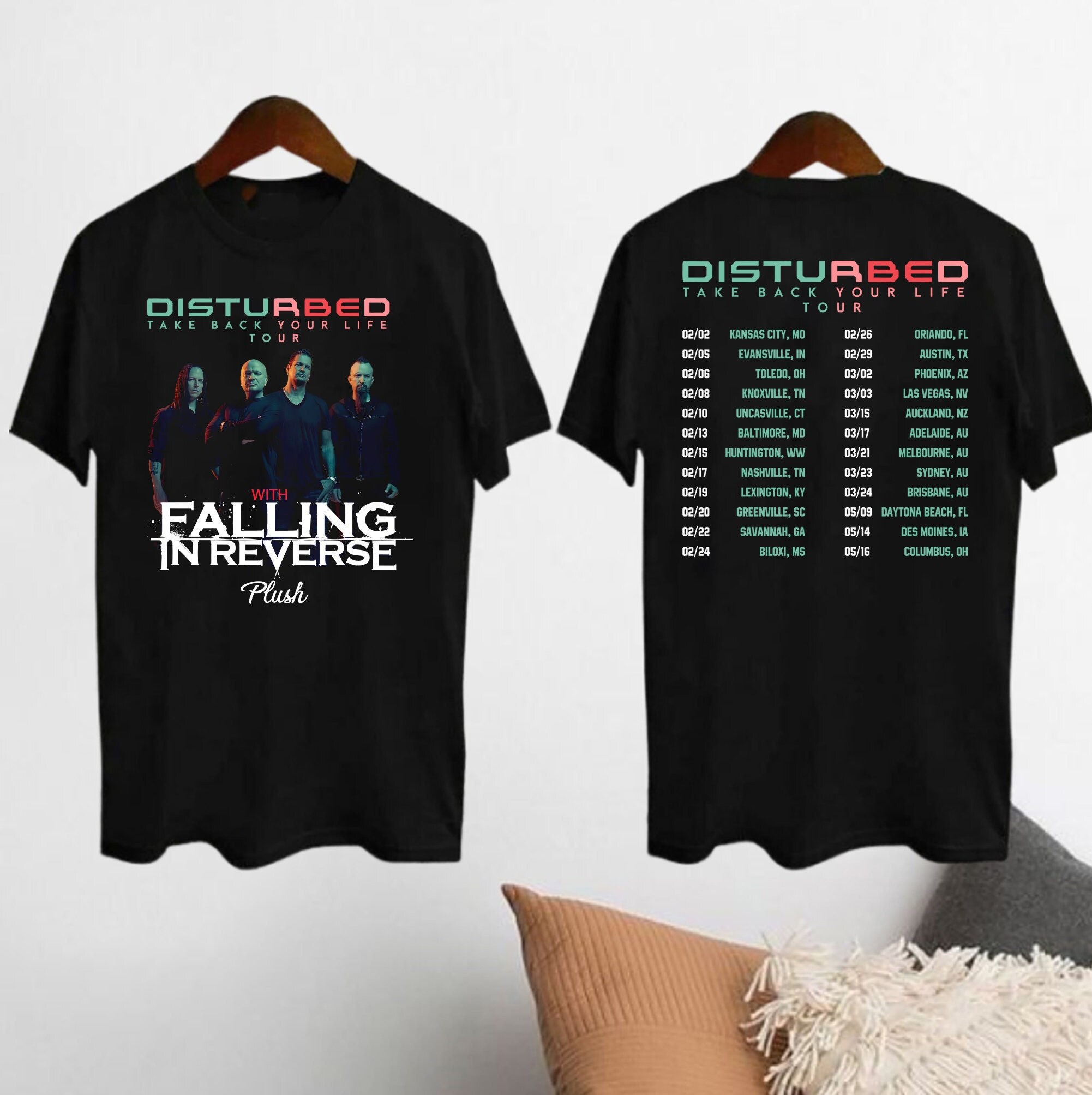Graphic Disturbed 2025 Tour Shirt, Disturbed Take Back Your Life Tour