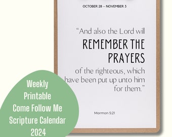 2024 Printable Weekly Come Follow Me Scripture Calendar