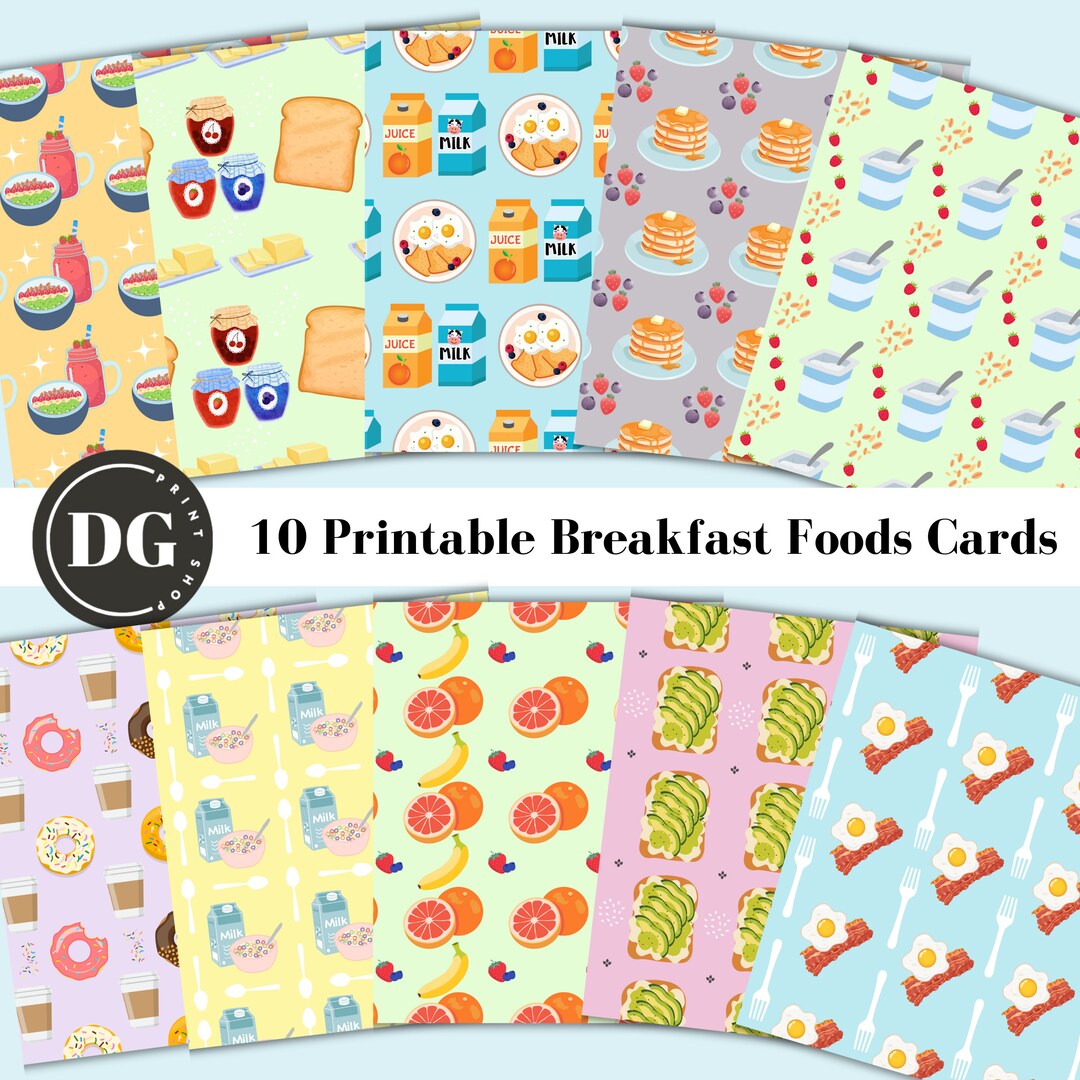 Breakfast Foods Greeting Cards - Etsy