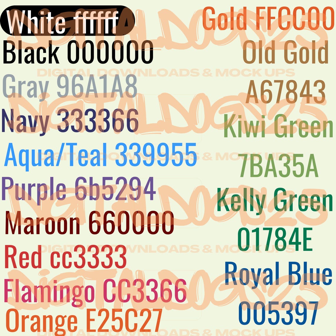 Printify Embroidery Thread Color Chart Digital Download, Embroidery ...