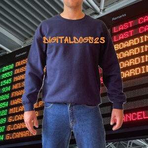 Gildan 18000 Crewneck Sweatshirt Navy Mockup, Male G180 Sweater Mock-up, Real Model Navy Mockup, Men&#39;s Basic Gildan 18000 Navy Mock