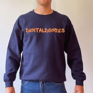 Gildan 18000 Crewneck Sweatshirt Navy Mockup, Male G180 Sweater Mock-up, Real Model Navy Mockup, Men&#39;s Basic Gildan 18000 Navy Mock